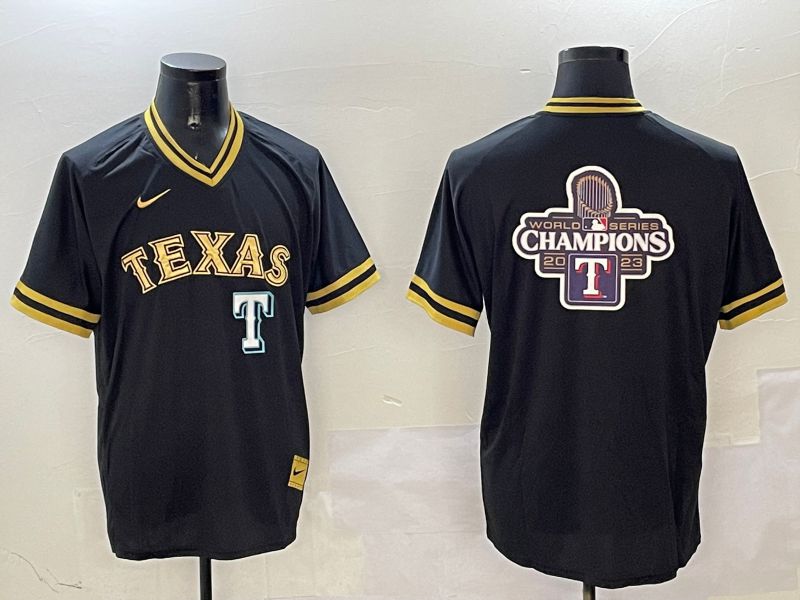 Men Texas Rangers Blank Black Gold Game 2025 Nike MLB Jersey style 12